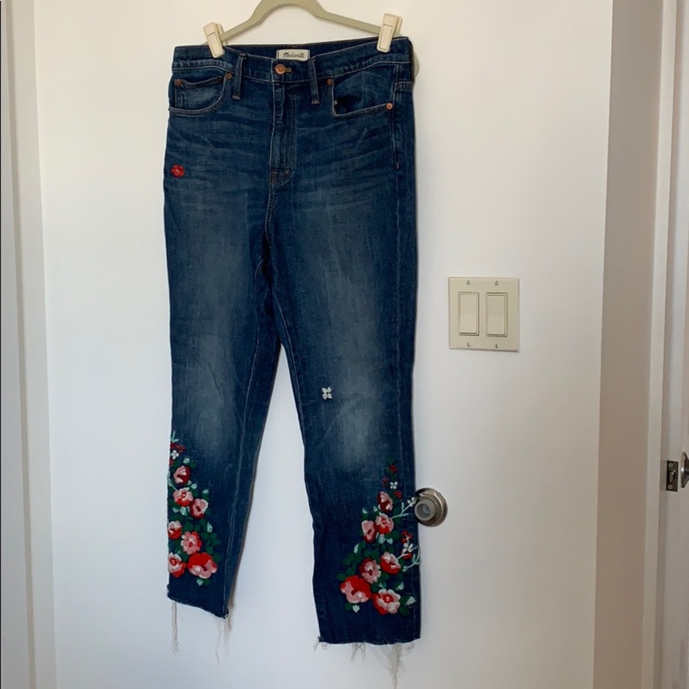 Madewell embroidered slim boy jean